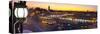 Elevated View over Djemaa El-Fna Square at Sunset, Marrakesh, Morocco-Doug Pearson-Stretched Canvas