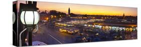 Elevated View over Djemaa El-Fna Square at Sunset, Marrakesh, Morocco-Doug Pearson-Stretched Canvas