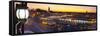 Elevated View over Djemaa El-Fna Square at Sunset, Marrakesh, Morocco-Doug Pearson-Framed Stretched Canvas