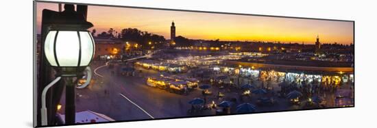 Elevated View over Djemaa El-Fna Square at Sunset, Marrakesh, Morocco-Doug Pearson-Mounted Photographic Print