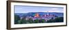 Elevated View over Donauworth Old Town Illuminated at Dusk, Donauworth, Swabia, Bavaria, Germany-Doug Pearson-Framed Photographic Print