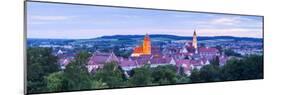 Elevated View over Donauworth Old Town Illuminated at Dusk, Donauworth, Swabia, Bavaria, Germany-Doug Pearson-Mounted Photographic Print