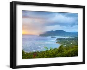 Elevated View over Dramatic Coastline from Noel Cowards 'Firefly', Roundhill, St. Mary Parish, Jama-Doug Pearson-Framed Photographic Print