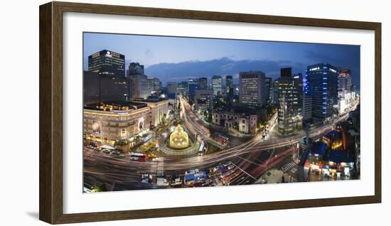 Elevated View Over Fountain Square, the Bank of Korea, Financial District, Seoul, South Korea-Gavin Hellier-Framed Photographic Print