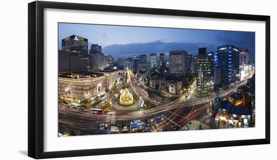 Elevated View Over Fountain Square, the Bank of Korea, Financial District, Seoul, South Korea-Gavin Hellier-Framed Photographic Print