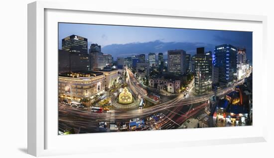 Elevated View Over Fountain Square, the Bank of Korea, Financial District, Seoul, South Korea-Gavin Hellier-Framed Photographic Print