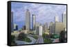 Elevated View over Freedom Parkway and the Downtown Atlanta Skyline-Gavin Hellier-Framed Stretched Canvas