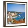 Elevated View over Hvar's Picturesque Harbour, Stari Grad (Old Town), Hvar, Dalmatia, Croatia-Doug Pearson-Framed Photographic Print