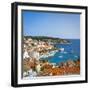 Elevated View over Hvar's Picturesque Harbour, Stari Grad (Old Town), Hvar, Dalmatia, Croatia-Doug Pearson-Framed Photographic Print