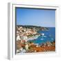 Elevated View over Hvar's Picturesque Harbour, Stari Grad (Old Town), Hvar, Dalmatia, Croatia-Doug Pearson-Framed Photographic Print