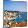 Elevated View over Hvar's Picturesque Harbour, Stari Grad (Old Town), Hvar, Dalmatia, Croatia-Doug Pearson-Mounted Photographic Print