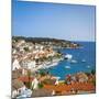 Elevated View over Hvar's Picturesque Harbour, Stari Grad (Old Town), Hvar, Dalmatia, Croatia-Doug Pearson-Mounted Photographic Print