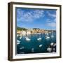 Elevated View over Hvar's Picturesque Harbour, Stari Grad (Old Town), Hvar, Dalmatia, Croatia-Doug Pearson-Framed Photographic Print