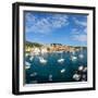 Elevated View over Hvar's Picturesque Harbour, Stari Grad (Old Town), Hvar, Dalmatia, Croatia-Doug Pearson-Framed Photographic Print