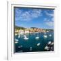 Elevated View over Hvar's Picturesque Harbour, Stari Grad (Old Town), Hvar, Dalmatia, Croatia-Doug Pearson-Framed Photographic Print