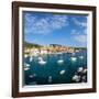 Elevated View over Hvar's Picturesque Harbour, Stari Grad (Old Town), Hvar, Dalmatia, Croatia-Doug Pearson-Framed Photographic Print