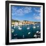 Elevated View over Hvar's Picturesque Harbour, Stari Grad (Old Town), Hvar, Dalmatia, Croatia-Doug Pearson-Framed Photographic Print