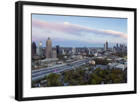 Elevated View over Interstate 85 Passing the Atlanta Skyline-Gavin Hellier-Framed Photographic Print