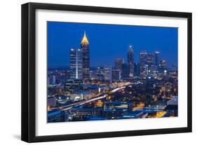 Elevated View over Interstate 85 Passing the Atlanta Skyline-Gavin Hellier-Framed Photographic Print