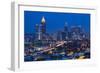 Elevated View over Interstate 85 Passing the Atlanta Skyline-Gavin Hellier-Framed Photographic Print