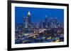 Elevated View over Interstate 85 Passing the Atlanta Skyline-Gavin Hellier-Framed Photographic Print