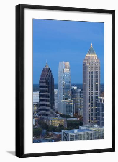 Elevated View over Interstate 85 Passing the Atlanta Skyline-Gavin Hellier-Framed Photographic Print