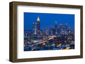 Elevated View over Interstate 85 Passing the Atlanta Skyline-Gavin Hellier-Framed Photographic Print