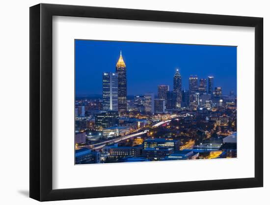 Elevated View over Interstate 85 Passing the Atlanta Skyline-Gavin Hellier-Framed Photographic Print