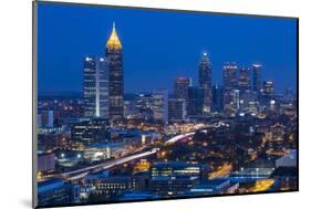 Elevated View over Interstate 85 Passing the Atlanta Skyline-Gavin Hellier-Mounted Photographic Print