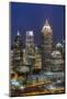 Elevated View over Interstate 85 Passing the Atlanta Skyline-Gavin Hellier-Mounted Photographic Print