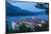 Elevated View over Korcula's Picturesque Stari Grad Illuminated at Dusk, Korcula, Dalmatia, Croatia-Doug Pearson-Mounted Photographic Print