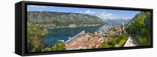 Elevated View over Kotor's Stari Grad (Old Town) and the Bay of Kotor, Kotor, Montenegro-Doug Pearson-Framed Stretched Canvas