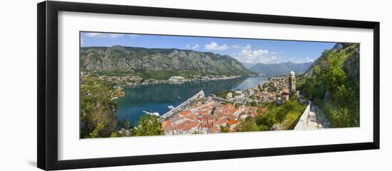 Elevated View over Kotor's Stari Grad (Old Town) and the Bay of Kotor, Kotor, Montenegro-Doug Pearson-Framed Photographic Print