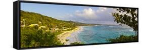 Elevated View over Long Bay at Sunrise, Portland Parish, Jamaica, Caribbean-Doug Pearson-Framed Stretched Canvas