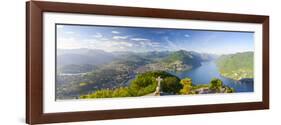 Elevated View over Lugano from Monte San Salvatore, Lake Lugano, Ticino, Switzerland-Doug Pearson-Framed Photographic Print