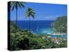 Elevated View Over Marigot Bay, Island of St. Lucia, Windward Islands, West Indies, Caribbean-Yadid Levy-Stretched Canvas