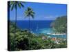 Elevated View Over Marigot Bay, Island of St. Lucia, Windward Islands, West Indies, Caribbean-Yadid Levy-Stretched Canvas