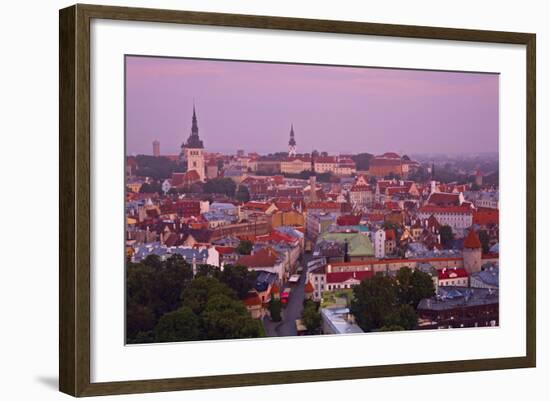Elevated View over Old Town at Dawn, Tallinn, Estonia, Europe-Doug Pearson-Framed Photographic Print