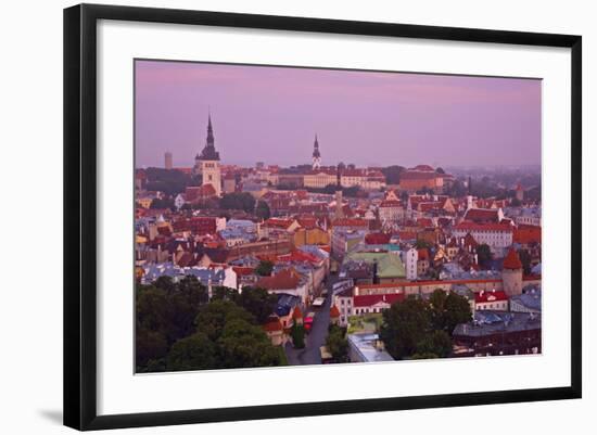 Elevated View over Old Town at Dawn, Tallinn, Estonia, Europe-Doug Pearson-Framed Photographic Print