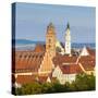 Elevated View over Old Town Church Spires, Donauworth, Swabia, Bavaria, Germany-Doug Pearson-Stretched Canvas