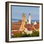 Elevated View over Old Town Church Spires, Donauworth, Swabia, Bavaria, Germany-Doug Pearson-Framed Photographic Print