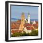 Elevated View over Old Town Church Spires, Donauworth, Swabia, Bavaria, Germany-Doug Pearson-Framed Photographic Print