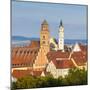 Elevated View over Old Town Church Spires, Donauworth, Swabia, Bavaria, Germany-Doug Pearson-Mounted Photographic Print