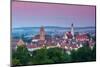 Elevated View over Old Town Illuminated at Dawn, Donauworth, Swabia, Bavaria, Germany-Doug Pearson-Mounted Photographic Print