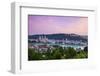 Elevated View over Old Town Passau and the River Danube Illuminated at Dawn, Passau, Lower Bavaria-Doug Pearson-Framed Photographic Print