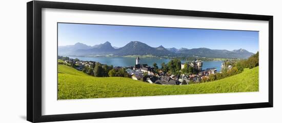 Elevated View over Parish Church and St. Wolfgang, Wolfgangsee Lake, Flachgau-Doug Pearson-Framed Photographic Print