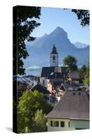 Elevated View over Parish Church and St. Wolfgang, Wolfgangsee Lake, Flachgau-Doug Pearson-Stretched Canvas