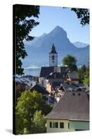 Elevated View over Parish Church and St. Wolfgang, Wolfgangsee Lake, Flachgau-Doug Pearson-Stretched Canvas