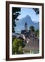 Elevated View over Parish Church and St. Wolfgang, Wolfgangsee Lake, Flachgau-Doug Pearson-Framed Photographic Print