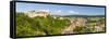 Elevated View over Picturesque Harburg Castle and Old Town Center, Harburg, Bavaria, Germany-Doug Pearson-Framed Stretched Canvas